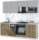 Миниатюра изображения товара Кухонный гарнитур Интерлиния Мила Gloss 2.25-ПМ4 (дуб вотан/грей/серый каспий)