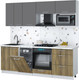 Миниатюра изображения товара Кухонный гарнитур Интерлиния Мила Gloss 2.25-ПМ4 (дуб вотан/серый/белый гранит)