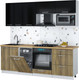 Миниатюра изображения товара Кухонный гарнитур Интерлиния Мила Gloss 2.25-ПМ4 (дуб вотан/черный глянец/дуб бунратти)