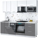 Миниатюра изображения товара Кухонный гарнитур Интерлиния Мила Gloss 2.25-ПМ4 (серый/белый глянец/белый гранит)