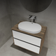 Миниатюра изображения товара Тумба с умывальником ЗОВ Парма 80 / P80LA0MWMC1B-LDSPA6002 (аттик/белый матовый)