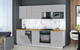 Миниатюра изображения товара Кухонный гарнитур Интерлиния Мила Gloss 2.6-ПМ4 (грей/грей/дуб бунратти)