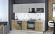 Миниатюра изображения товара Кухонный гарнитур Интерлиния Мила Gloss 2.6-ПМ4 (дуб вотан/грей/серый каспий)
