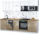 Миниатюра изображения товара Кухонный гарнитур Интерлиния Мила Gloss 2.7-ПМ4 (капучино глянец/белый/дуб бунратти)