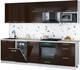 Миниатюра изображения товара Кухонный гарнитур Интерлиния Мила Gloss 2.7-ПМ4 (шоколад глянец/шоколад глянец/бискайская сосна)