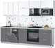 Миниатюра изображения товара Кухонный гарнитур Интерлиния Мила Gloss 2.7-ПМ4 (серый/белый/опал светлый)