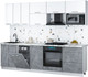 Миниатюра изображения товара Кухонный гарнитур Интерлиния Мила Gloss 2.7-ПМ4 (керамика/белый/белый гранит)