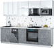 Миниатюра изображения товара Кухонный гарнитур Интерлиния Мила Gloss 2.7-ПМ4 (керамика/белый глянец/белый гранит)