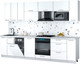 Миниатюра изображения товара Кухонный гарнитур Интерлиния Мила Gloss 3.0-ПМ4 (белый/белый/серый каспий)