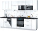 Миниатюра изображения товара Кухонный гарнитур Интерлиния Мила Gloss 3.0-ПМ4 (белый глянец/белый глянец/кастилло темный)
