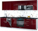 Миниатюра изображения товара Кухонный гарнитур Интерлиния Мила Gloss 3.0-ПМ4 (бордовый глянец/бордовый глянец/кастилло темный)