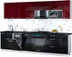 Миниатюра изображения товара Кухонный гарнитур Интерлиния Мила Gloss 3.0-ПМ4 (черный глянец/бордовый глянец/кастилло темный)