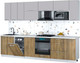 Миниатюра изображения товара Кухонный гарнитур Интерлиния Мила Gloss 3.0-ПМ4 (дуб вотан/грей/серый каспий)