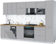 Миниатюра изображения товара Кухонный гарнитур Интерлиния Мила Gloss 3.1-ПМ4 (грей/грей/дуб бунратти)