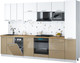 Миниатюра изображения товара Кухонный гарнитур Интерлиния Мила Gloss 3.1-ПМ4 (капучино глянец/белый/дуб бунратти)