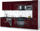 Миниатюра изображения товара Кухонный гарнитур Интерлиния Мила Gloss 3.1-ПМ4 (бордовый глянец/бордовый глянец/кастилло темный)