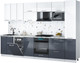 Миниатюра изображения товара Кухонный гарнитур Интерлиния Мила Gloss 3.1-ПМ4 (асфальт глянец/белый глянец/белый гранит)