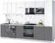 Миниатюра изображения товара Кухонный гарнитур Интерлиния Мила Gloss 3.1-ПМ4 (серый/белый/опал светлый)