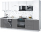 Миниатюра изображения товара Кухонный гарнитур Интерлиния Мила Gloss 3.1-ПМ4 (серый/белый глянец/белый гранит)