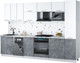 Миниатюра изображения товара Кухонный гарнитур Интерлиния Мила Gloss 3.1-ПМ4 (керамика/белый/белый гранит)