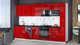 Миниатюра изображения товара Кухонный гарнитур Интерлиния Мила Gloss 3.2-ПМ4 (красный глянец/красный глянец/кастилло темный)