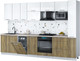 Миниатюра изображения товара Кухонный гарнитур Интерлиния Мила Gloss 3.2-ПМ4 (дуб вотан/белый глянец/травертин серый)