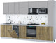 Миниатюра изображения товара Кухонный гарнитур Интерлиния Мила Gloss 3.2-ПМ4 (дуб вотан/грей/серый каспий)