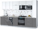 Миниатюра изображения товара Кухонный гарнитур Интерлиния Мила Gloss 3.2-ПМ4 (серый/белый/опал светлый)