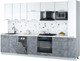 Миниатюра изображения товара Кухонный гарнитур Интерлиния Мила Gloss 3.2-ПМ4 (керамика/белый/белый гранит)
