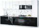 Миниатюра изображения товара Кухонный гарнитур Интерлиния Мила Gloss 3.3-ПМ4 (черный глянец/белый/белый гранит)