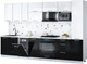 Миниатюра изображения товара Кухонный гарнитур Интерлиния Мила Gloss 3.3-ПМ4 (черный глянец/белый глянец/белый гранит)