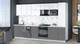 Миниатюра изображения товара Кухонный гарнитур Интерлиния Мила Gloss 3.3-ПМ4 (серый/белый глянец/белый гранит)
