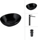 Миниатюра изображения товара Умывальник со смесителем Lauter 21652-A + Reef 21CK8678BS с донным клапаном 21190B (черный матовый)