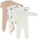 Миниатюра изображения товара Набор комбинезонов для малышей Rant Mosaic на молнии / 1875/1 (3шт, Beige, р.74)
