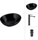Миниатюра изображения товара Умывальник со смесителем Lauter 21652-A + Moon 21СК8691BS с донным клапаном 21190B (черный матовый)