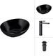 Миниатюра изображения товара Умывальник со смесителем Lauter 21652-A + Cascade 21СК0655BS с донным клапаном 21190B (черный матовый)