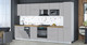 Миниатюра изображения товара Кухонный гарнитур Интерлиния Мила Gloss 3.4-ПМ4 (грей/грей/дуб бунратти)