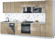 Миниатюра изображения товара Кухонный гарнитур Интерлиния Мила Gloss 3.4-ПМ4 (капучино глянец/капучино глянец/бискайская сосна)