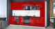 Миниатюра изображения товара Кухонный гарнитур Интерлиния Мила Gloss 3.4-ПМ4 (красный глянец/красный глянец/кастилло темный)