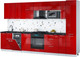 Миниатюра изображения товара Кухонный гарнитур Интерлиния Мила Gloss 3.4-ПМ4 (красный глянец/красный глянец/кастилло темный)