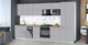 Миниатюра изображения товара Кухонный гарнитур Интерлиния Мила Gloss 3.6-ПМ4 (грей/грей/дуб бунратти)