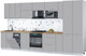 Миниатюра изображения товара Кухонный гарнитур Интерлиния Мила Gloss 3.8-ПМ4 (грей/грей/дуб бунратти)