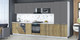 Миниатюра изображения товара Кухонный гарнитур Интерлиния Мила Gloss 3.8-ПМ4 (дуб вотан/серый/белый гранит)