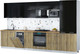 Миниатюра изображения товара Кухонный гарнитур Интерлиния Мила Gloss 3.6-ПМ4 (дуб вотан/черный глянец/дуб бунратти)