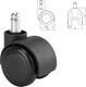 Миниатюра изображения товара Комплект колес мебельных Brabix Для кресла d11 / 533084 (5шт, черный)
