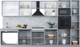 Миниатюра изображения товара Кухонный гарнитур Интерлиния Мила Пластик 3.6 (туманный глянец/черный глянец/дуб бунратти)