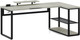Миниатюра изображения товара Компьютерный стол Millwood Каир угловой с полкой 200х120х93 / 51470_bk_ch_3 (дуб белый Craft/черный)