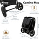 Миниатюра изображения товара Детская прогулочная коляска Pituso Camino + чехол на ножки / Q-5 (черный)