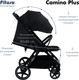 Миниатюра изображения товара Детская прогулочная коляска Pituso Camino + чехол на ножки / Q-5 (черный)