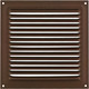 Миниатюра изображения товара Решетка вентиляционная Нора-М 150x150 с сеткой / 19393 (шоколадный бархат)